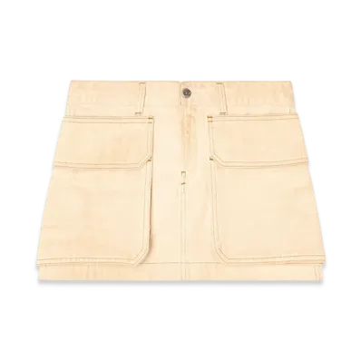 Diesel De-Ton Mini Skirt In Batavia-Weave Denim "Beige"