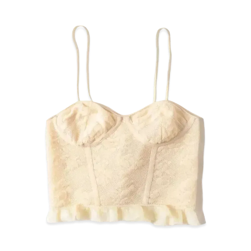 BEAMS COUTURE LINGERIE Lace Knit Corset "Ecru"