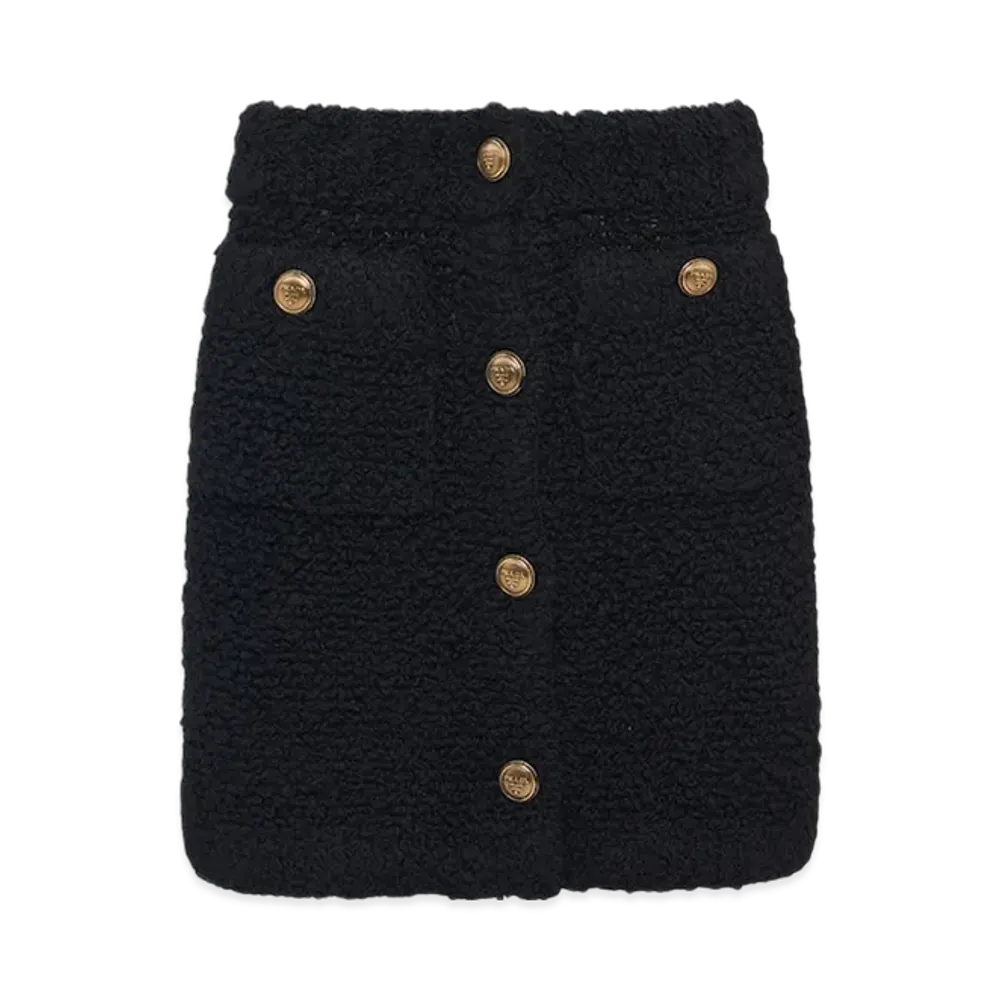 PRADA Women's Boucle Mohair Miniskirt "Black"