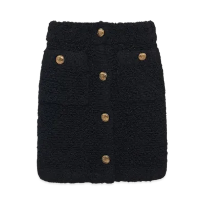 PRADA Women's Boucle Mohair Miniskirt "Black"