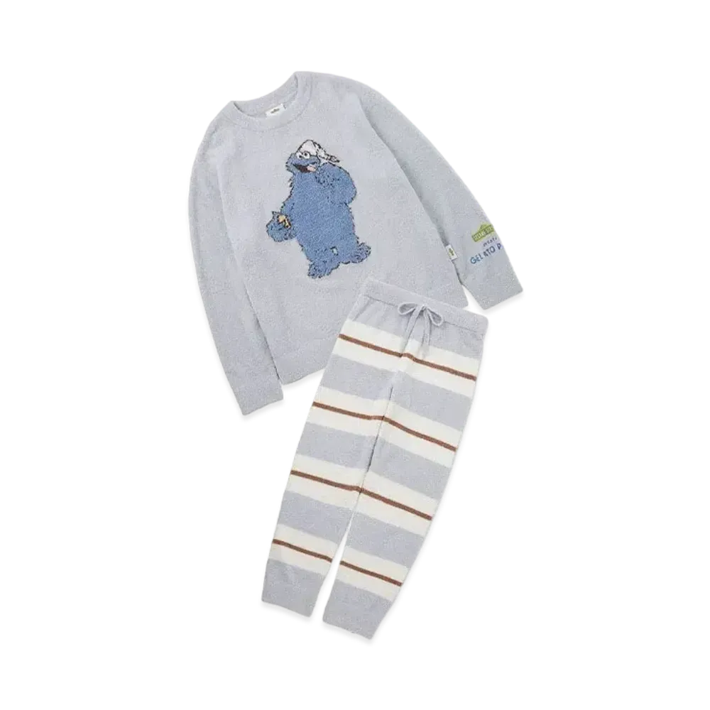 GELATO PIQUE x Sesame Street Motif Jacquard Pullover & Long Pants Set (Homme) "Blue"