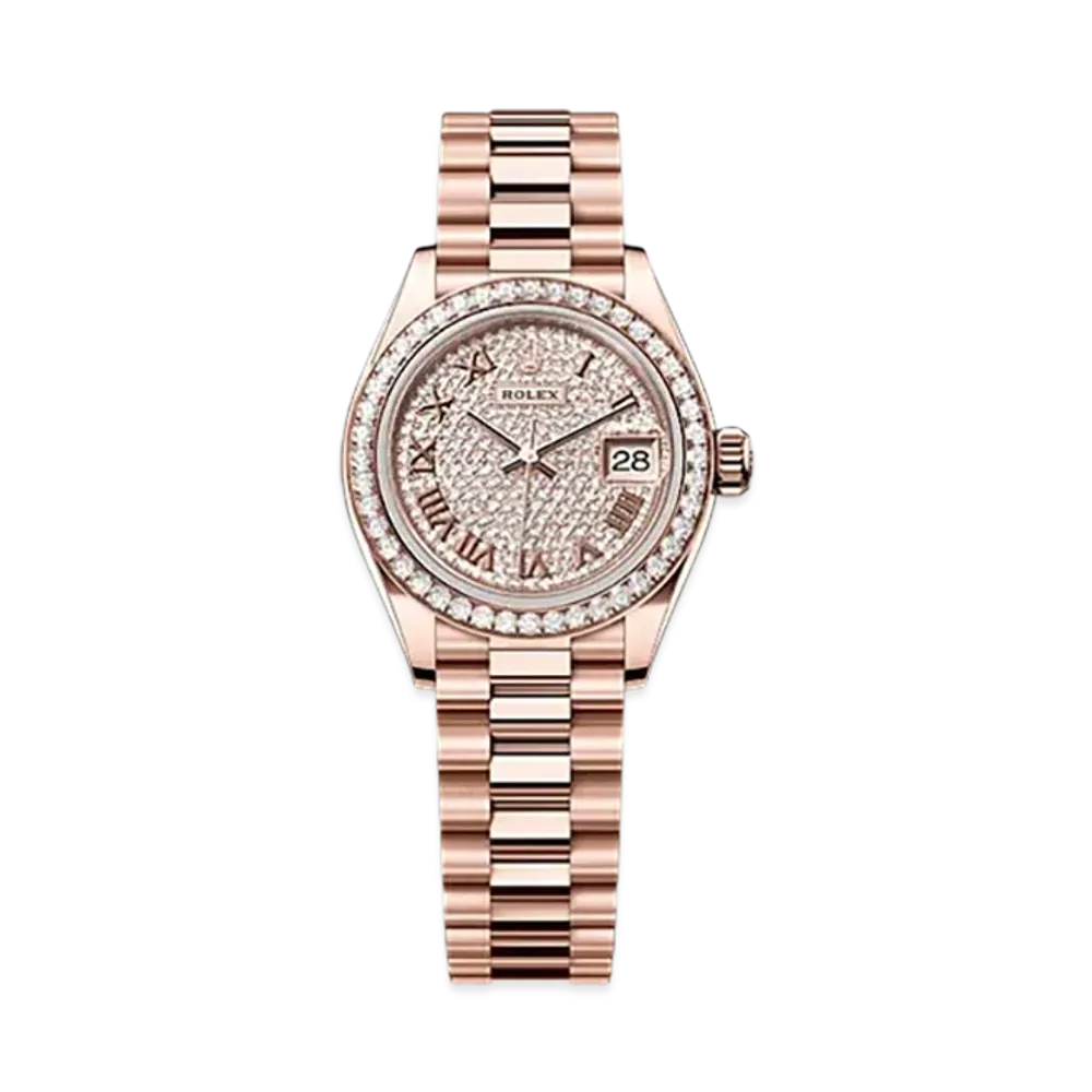 ROLEX Lady-Datejust 28mm Everose Gold Diamond 279135RBR "Pave diamonds"