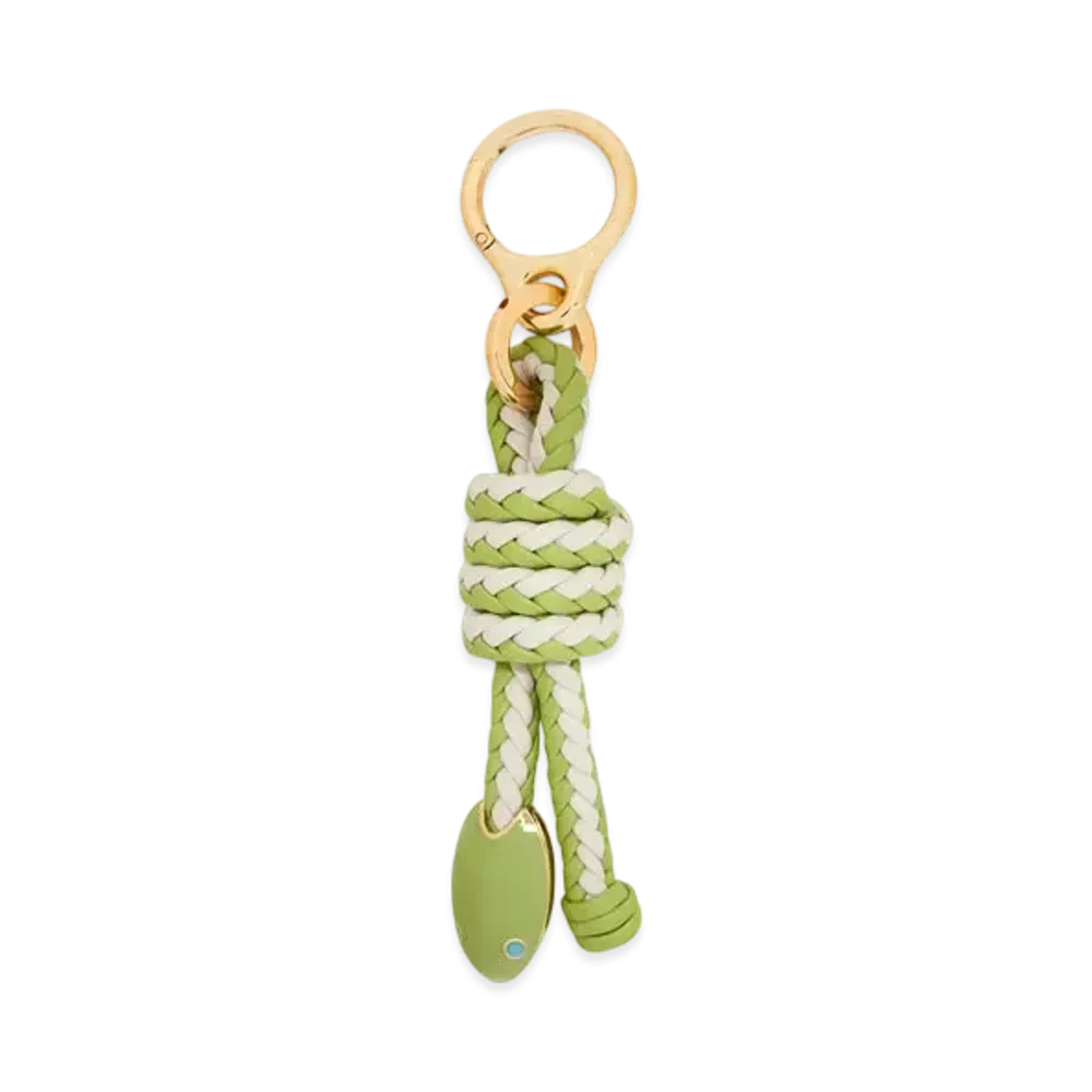 LOEWE Snake Knot Charm in Classic Calfskin "Green Bean/Sea Salt"