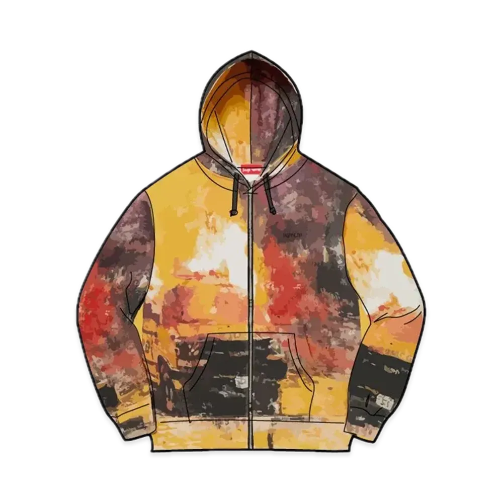 Supreme Fire Zip Up Hooded Sweatshirt "Multi"