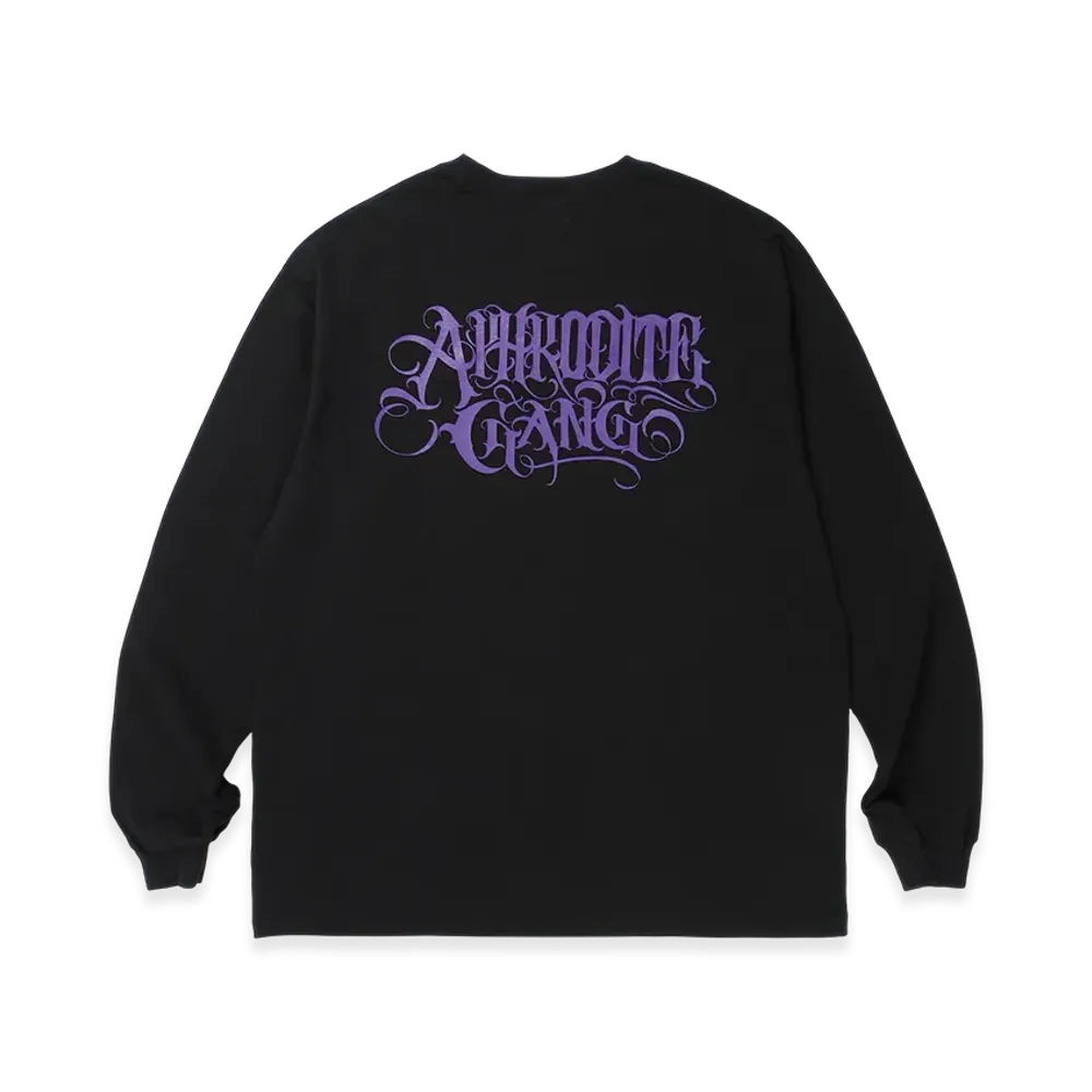 APHRODITEGANG Classic Logo Print L/S Tee "Black/Dark Purple"