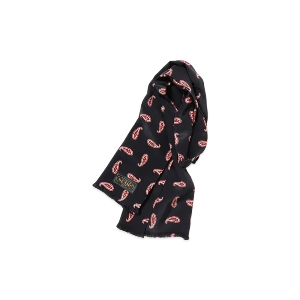 BEAMS Paisley Print Scarf "Navy"