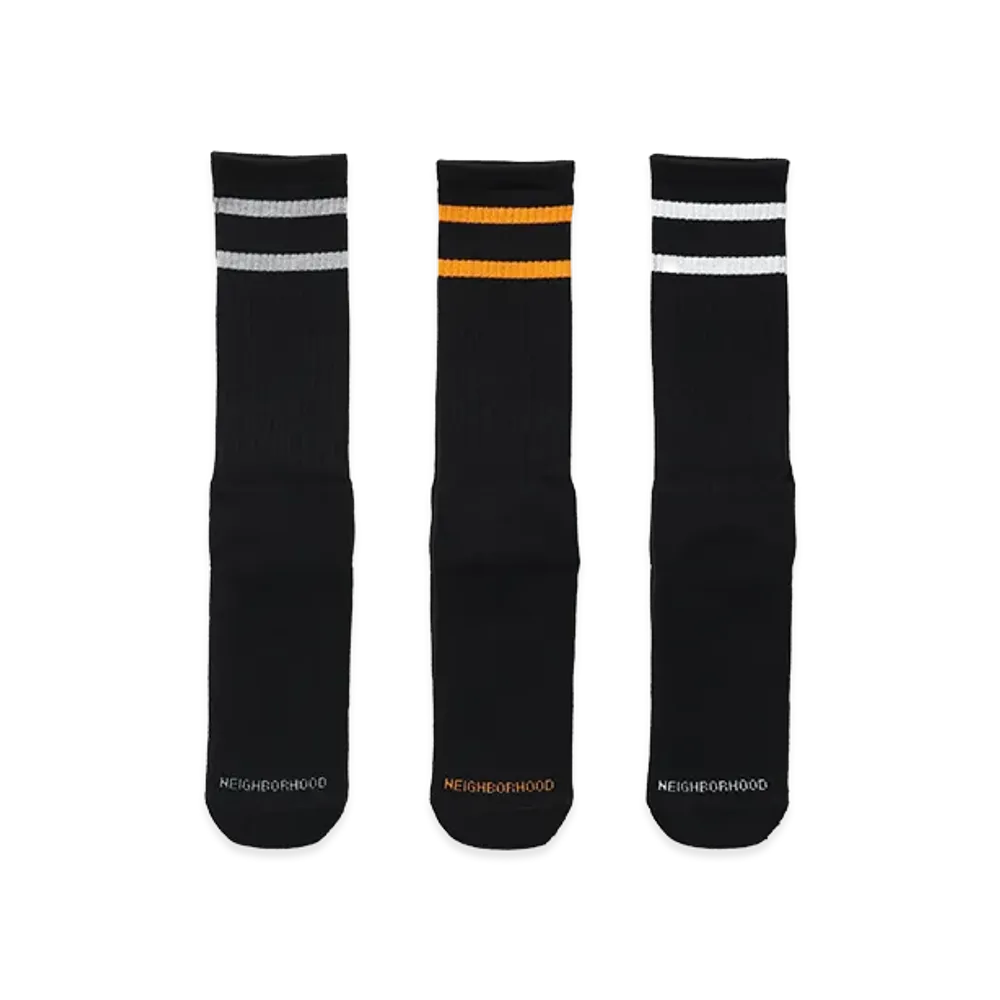 NEIGHBORHOOD Classic 3Pack Socks "Black"
