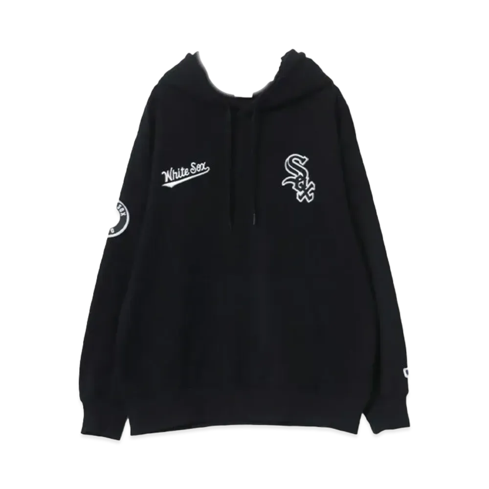 MLB Fleece Lining Logo Patch One Point Embroidery Sweatshirt Hoodie "Black"