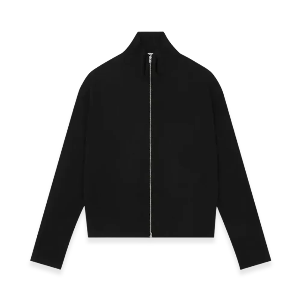 OUR LEGACY Shrunken Full zip Polo Rayon Plait "Black"