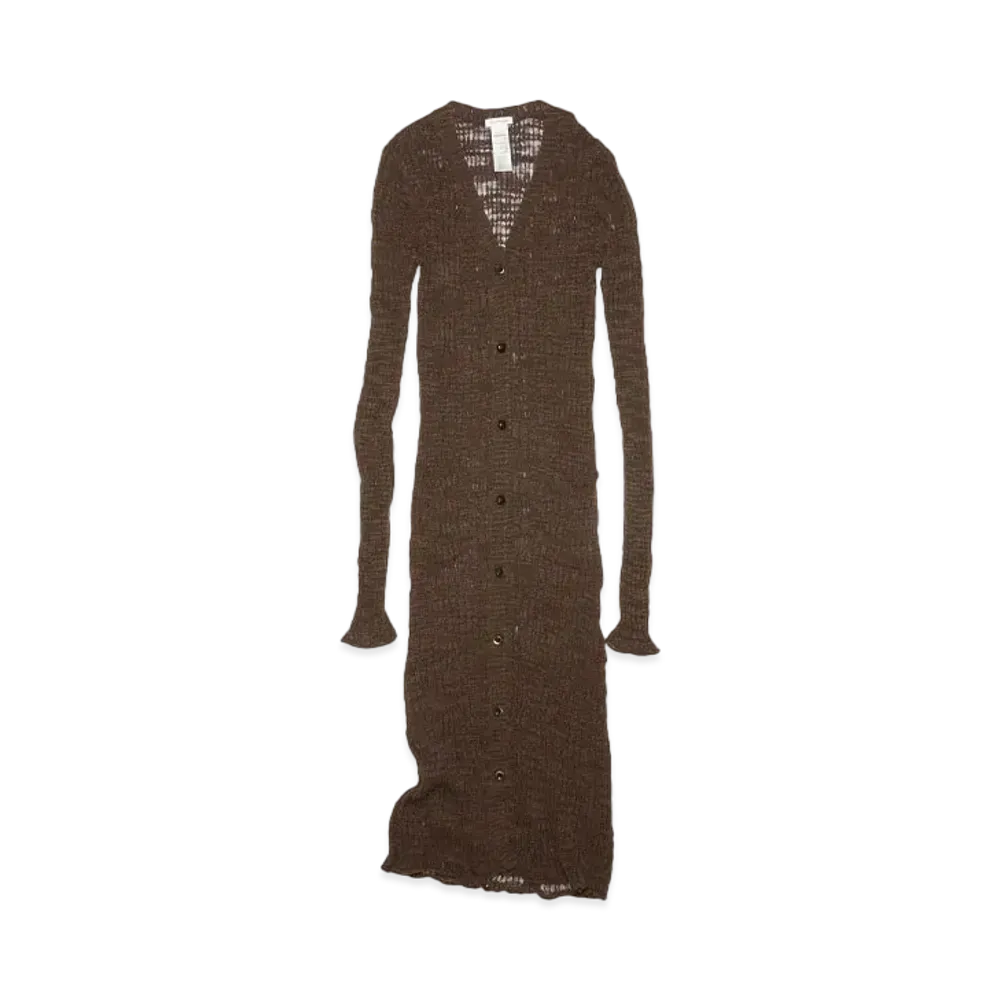 Acne Studios Wide Rib Long Cardigan "Dark Brown"
