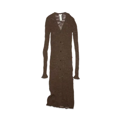 Acne Studios Wide Rib Long Cardigan "Dark Brown"