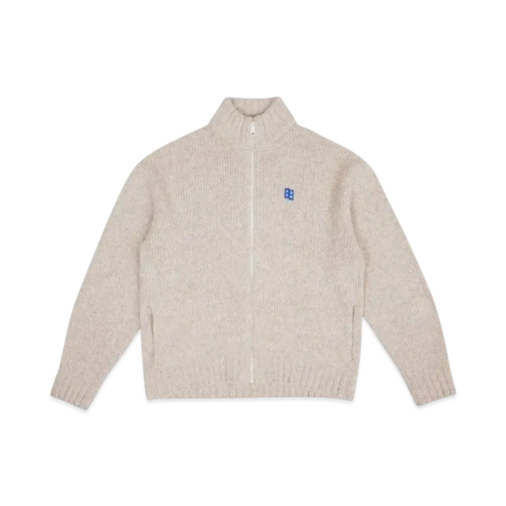 ADERERROR Tag Knit Zip-Up 01 "Soft White"