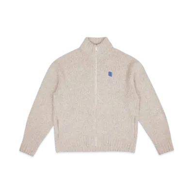ADERERROR Tag Knit Zip-Up 01 "Soft White"
