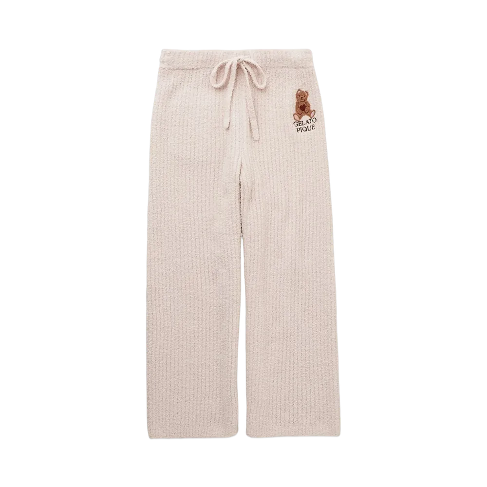 GELATO PIQUE Valentine Baby Mokobear Embroidered Rib Long Pants "Pink"