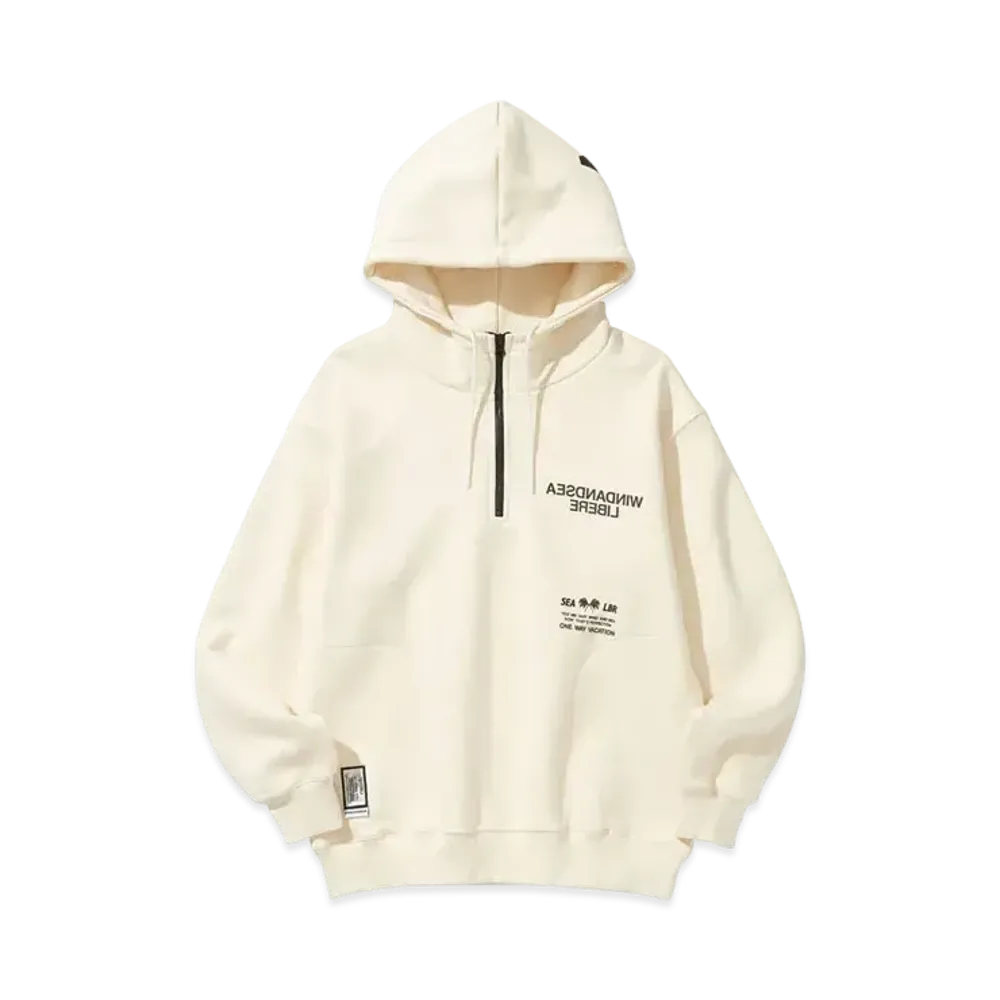 WIND AND SEA x LIBERE Harf-Zip Hoodie "White"