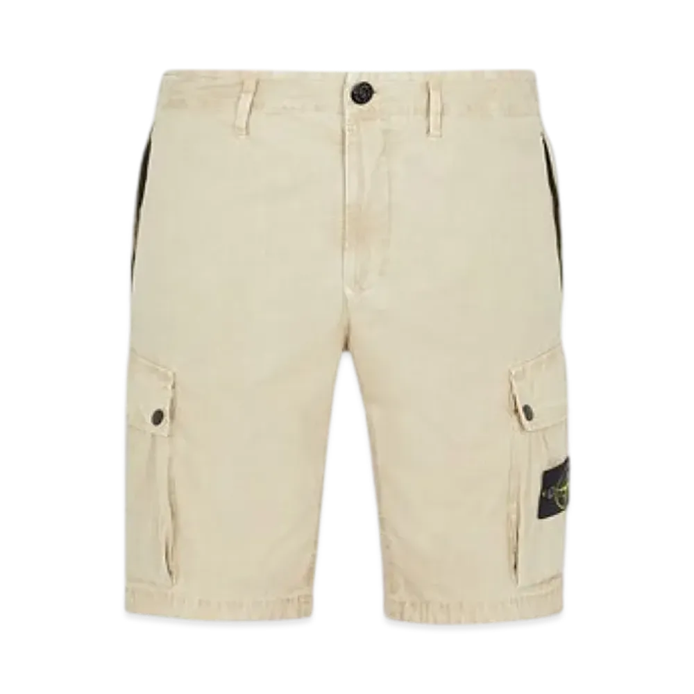 Stone Island L11WA Brushed Cotton Canvas Garment Dyed Bermuda Shorts - 24SS "Sand"