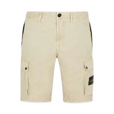 Stone Island L11WA Brushed Cotton Canvas Garment Dyed Bermuda Shorts - 24SS "Sand"