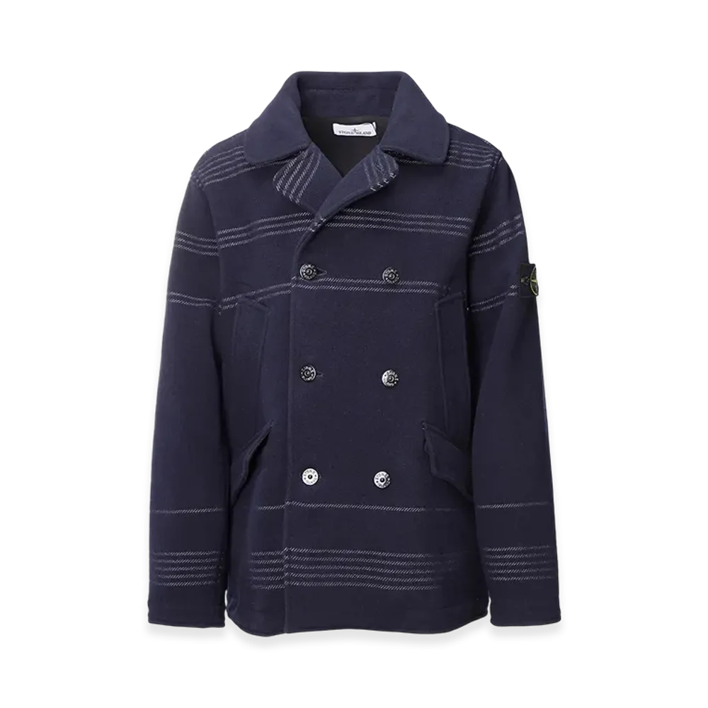 Stone Island Peacoat Panno Militare + Righe Reflective "Navyblue"