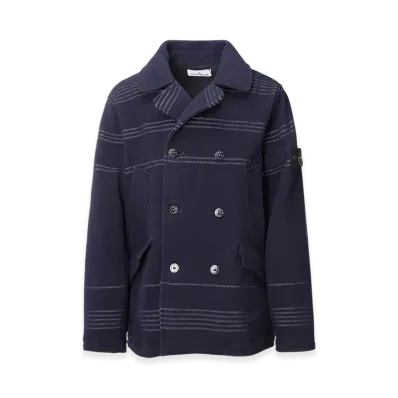 Stone Island Peacoat Panno Militare + Righe Reflective "Navyblue"