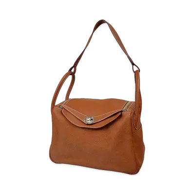 Hermes Lindy Clemence Leather Hand Bag "Gold"