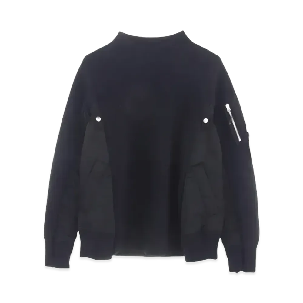 sacai 24SS Sponge Sweat Nylon Twill Pullover "Black"