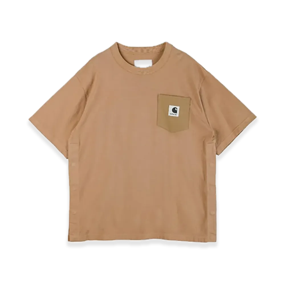 sacai x Carhartt WIP Cotton Jersey T-Shirt (ISETAN Shinjuku Exclusive) "Beige"