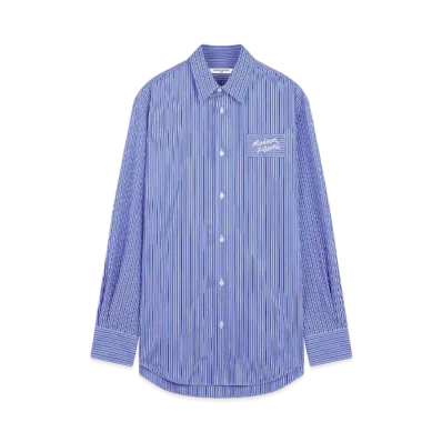 Maison Kitsune Striped Shirt "Blue/White"