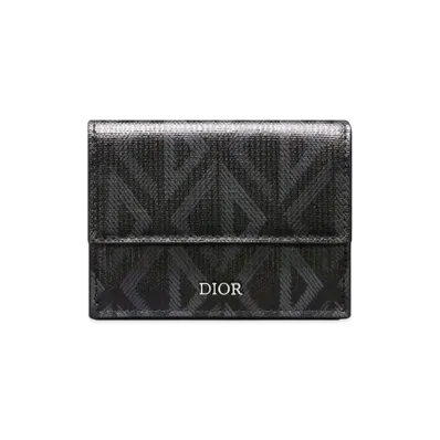 Dior Tri-Fold Wallet CD Diamond Canvas "Black"