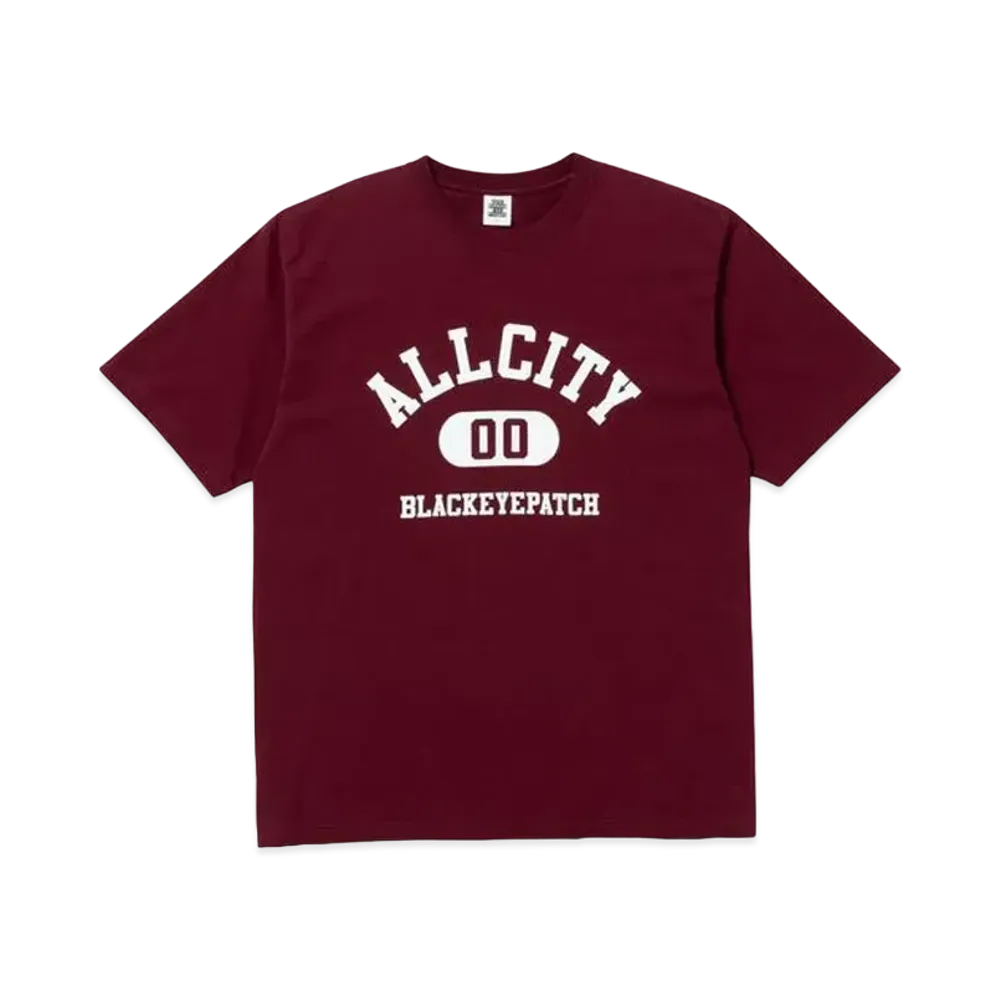 BlackEyePatch ALL CITY COLLEGE TEE "Burgundy"