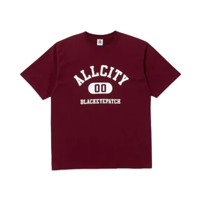 BlackEyePatch ALL CITY COLLEGE TEE "Burgundy"