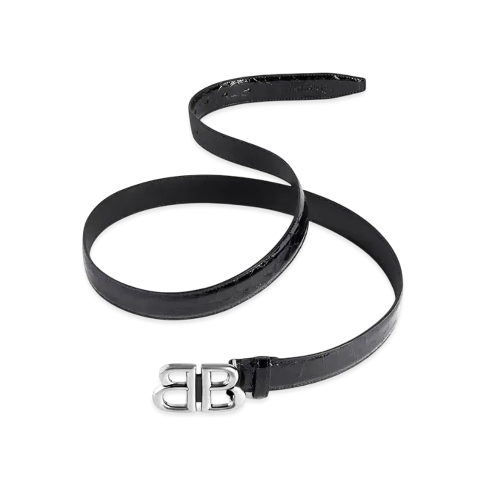 BALENCIAGA Monaco Belt Crocodile Embossed "Black"