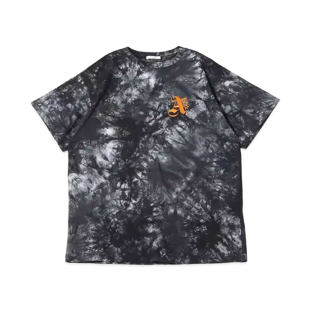 atmos pink Logo Embroidery Tie Dye Big T "Black"