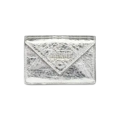 BALENCIAGA Papier Mini Wallet "Silver"
