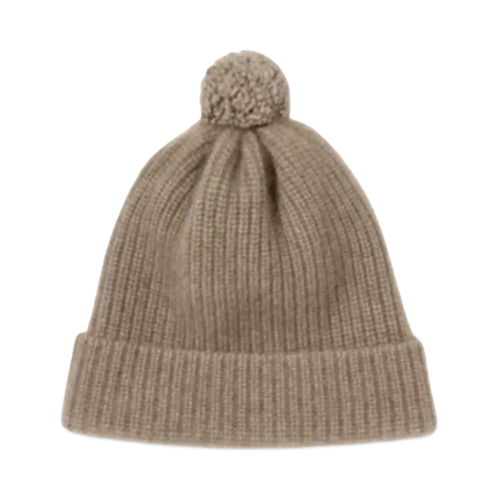 AURALEE x Tekla Baby Cashmere Night Knit Cap "Natural Brown"