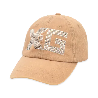 X-Girl Women's Logo Mark Studded 6Panel Cap "Beige"