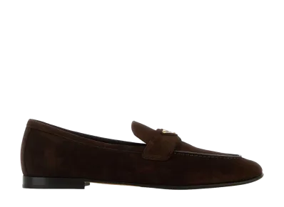 PRADA Women's Suede Loafers "Brown"
