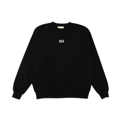 WIND AND SEA ES_W_Raglan Crew Neck Waffle Shirt "Black"