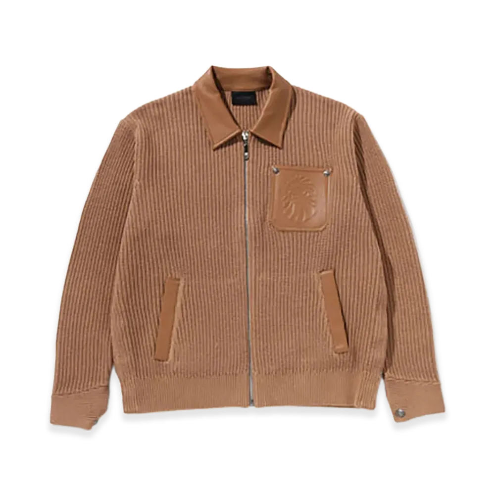 A BATHING APE Bape Black Zipped Work Cardigan "Beige"
