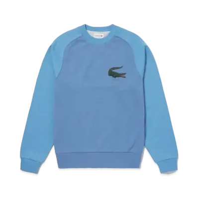 LACOSTE Heritage Graphic Stitch Raglan Crew Neck Sweat "Sky Blue"