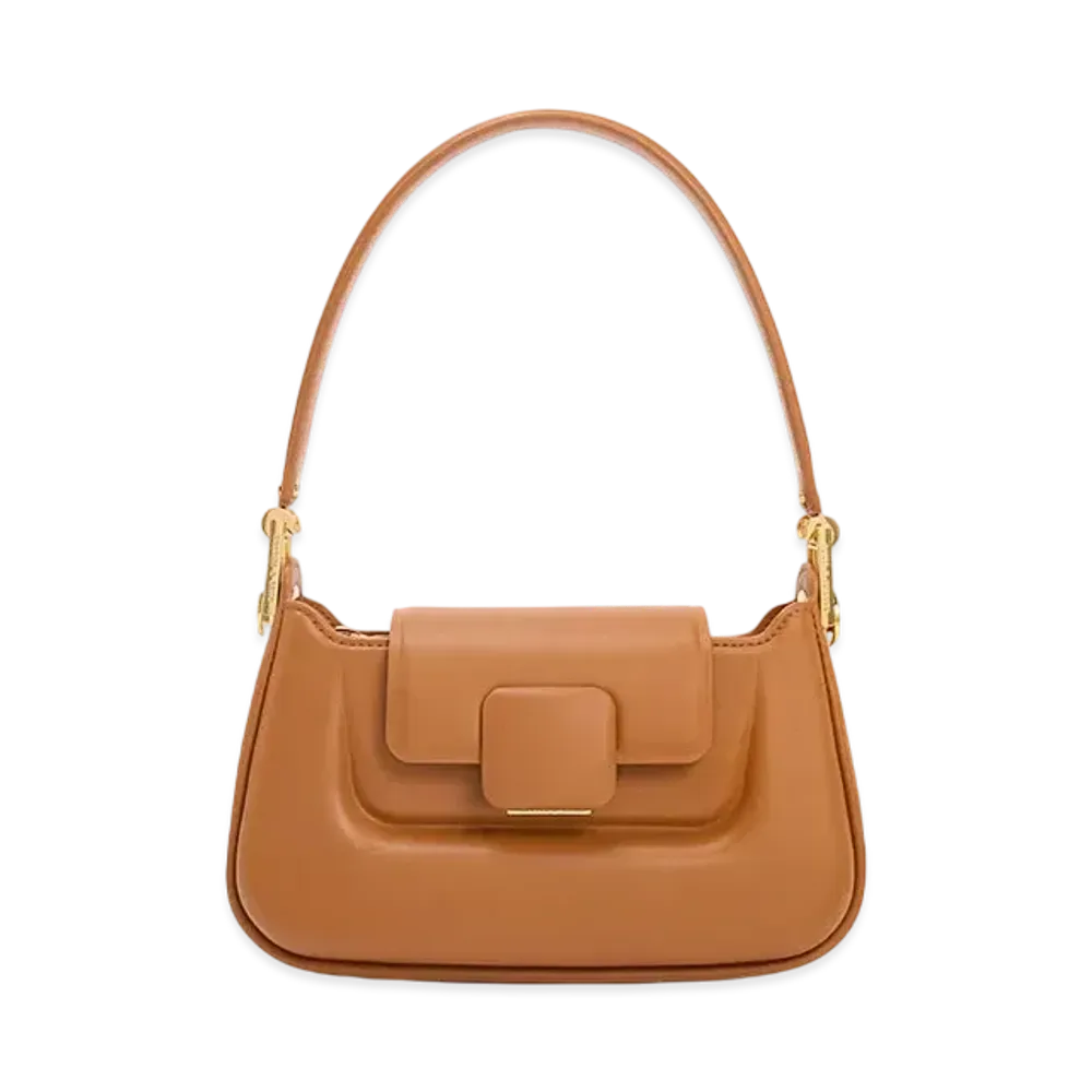 CHARLES & KEITH Core Push-Lock Top-Handle Bag "Chocolate"