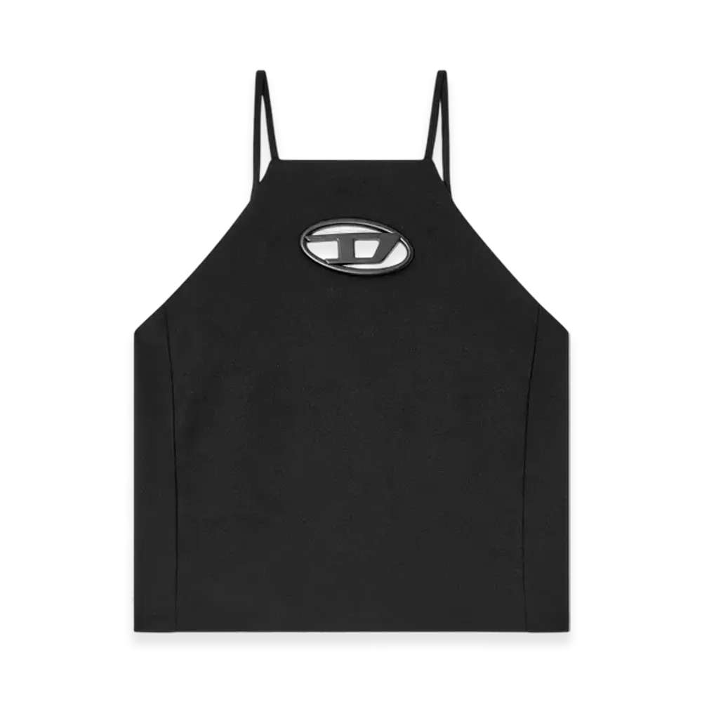Diesel T-Wilit Cami Top In Cool Wool And Stretch Knit "Black"