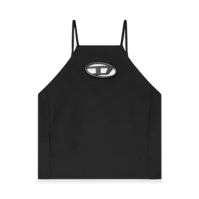 Diesel T-Wilit Cami Top In Cool Wool And Stretch Knit "Black"