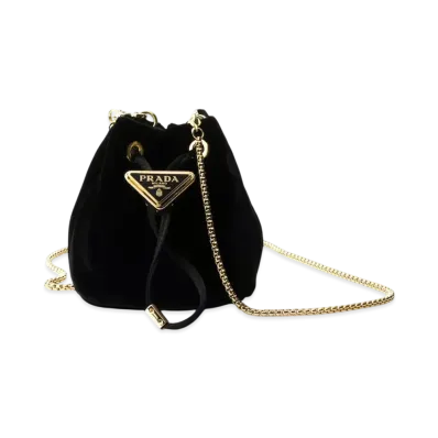 PRADA Velvet Mini Pouch "Black"