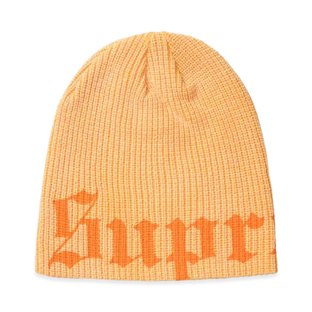 Supreme Old English Printed Beanie (26SS) "Light Orange"