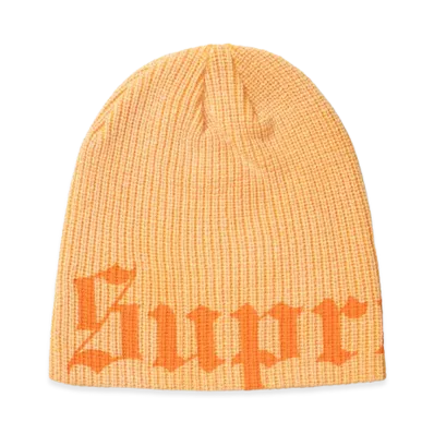 Supreme Old English Printed Beanie (26SS) "Light Orange"