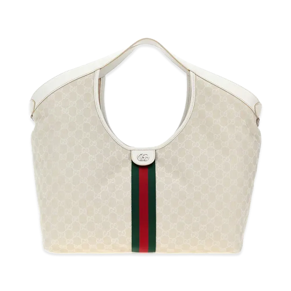 GUCCI Women's GG Fabric Large Giglio Shopping Bag "Ivory"