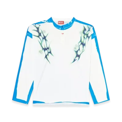 Diesel T-Olavi-A-Ser-Graffiti-Jap Long-Sleeve "Blue White"