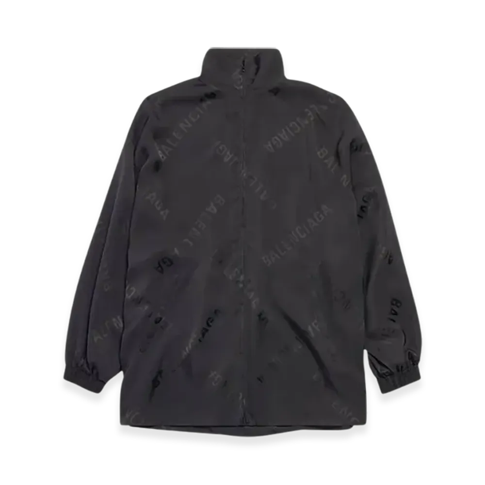BALENCIAGA Women's Bal Diagonal Allover Fluid Tracksuit Jacket "Black"