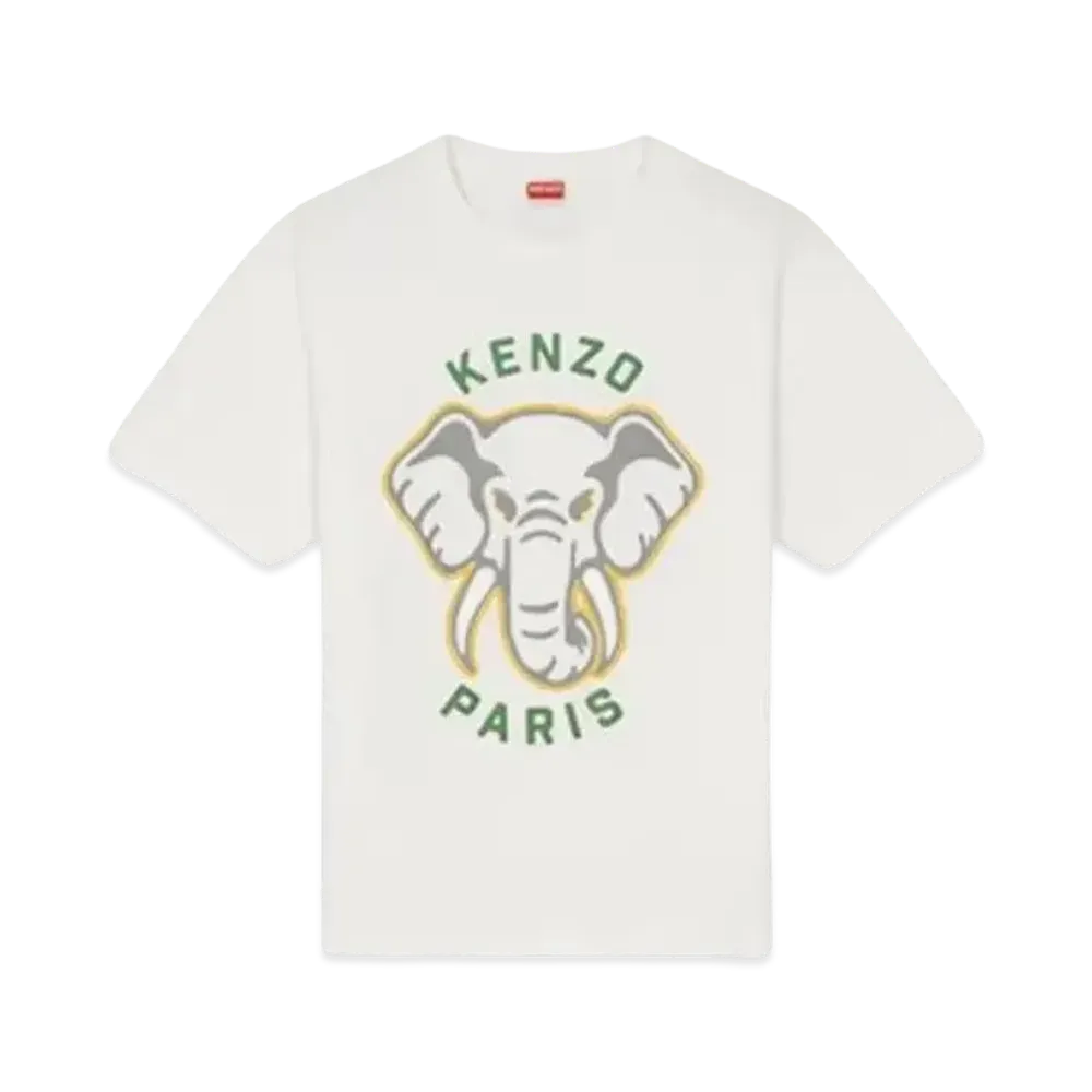 KENZO 'VARSITY JUNGLE' Elephant Oversized T-Shirt Men's "Off White"