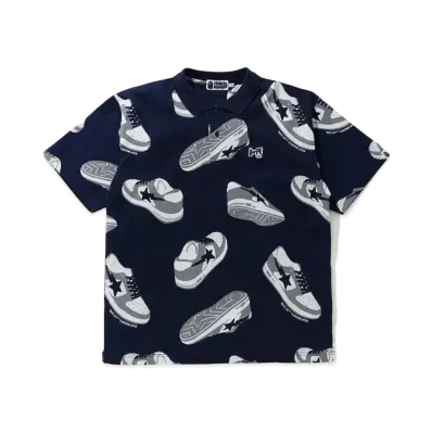 A BATHING APE RANDOM BAPE STA RELAXED POLO "Navy"